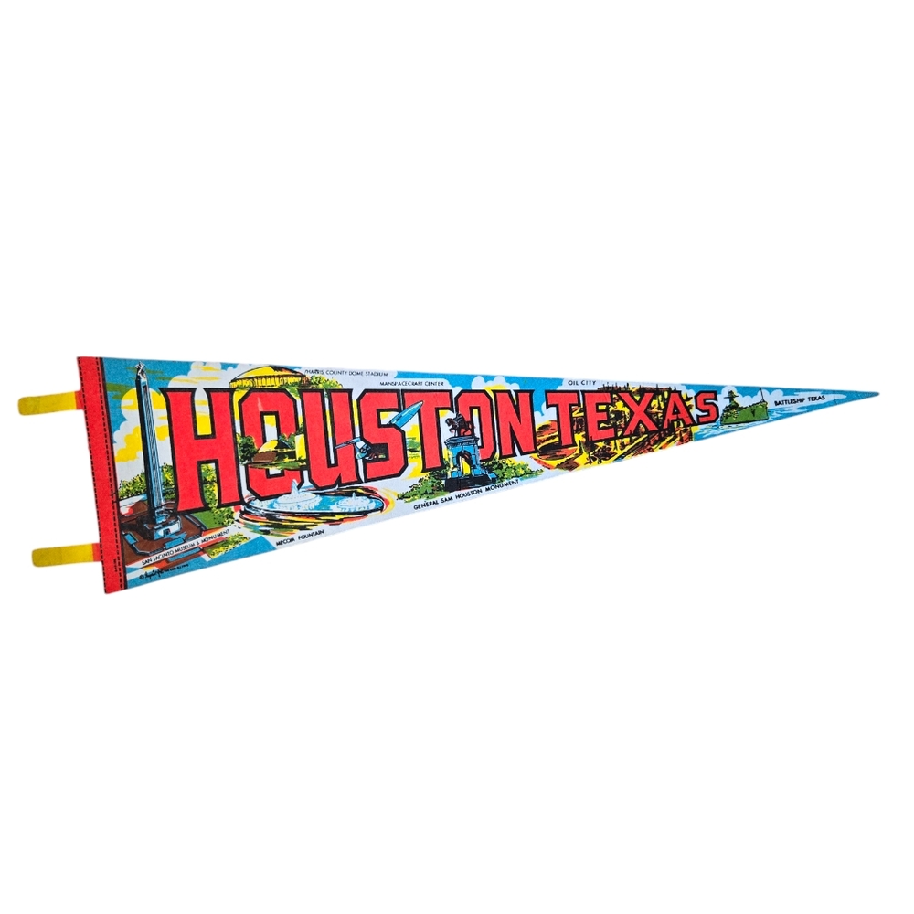 Vintage 1970s (1979) Houston Texas felt pennant